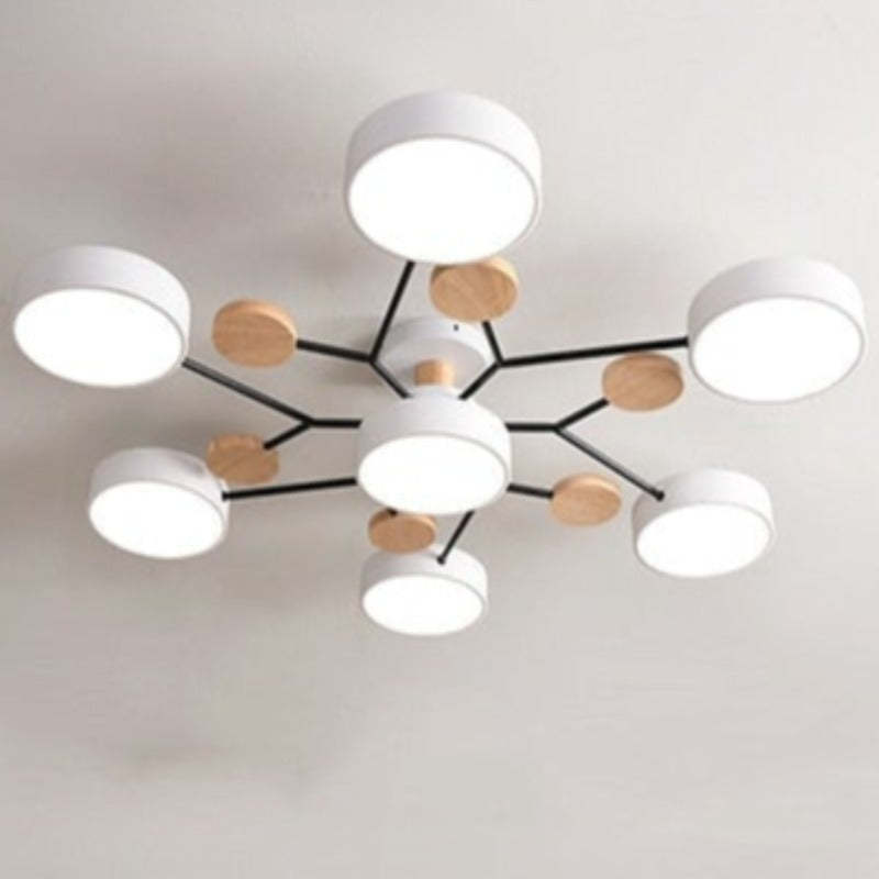 Muto Moderna Minimalista Redonda Metal/Acrílico Lámpara de Techo Blanco/Verde/Gris