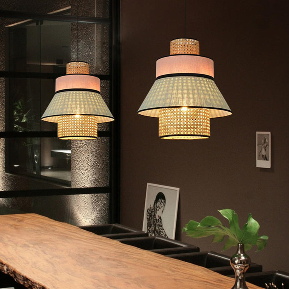 Ritta Rustica Geométrica Metal Lámpara Colgante Azul/Rosa