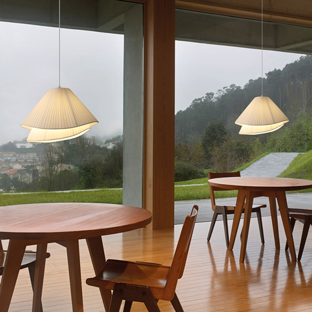 Ritta Moderna Triple Metal/Tela Lámpara Colgante Blanca