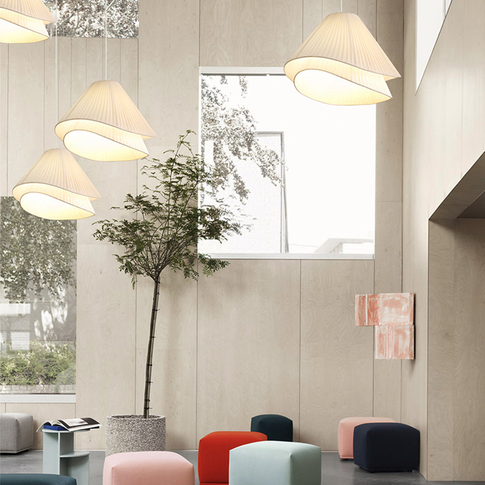 Ritta Moderna Triple Metal/Tela Lámpara Colgante Blanca