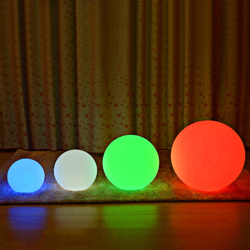 Mira Moderna Esfera Acrílico Luz Exterior Lámpara de Pie Blanca