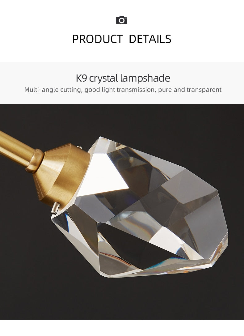 Kristy Moderno LED Lámpara Colgante Cobre/Cristal Dorada