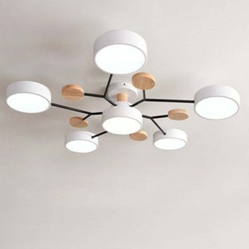 Muto Moderna Minimalista Redonda Metal/Acrílico Lámpara de Techo Blanco/Verde/Gris