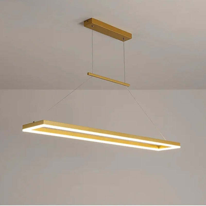 Edge Clásica Rectangular Metal Lámpara Colgante Café/Dorada