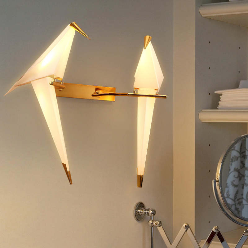 Arisha Art Déco Pájaro Metal/Acrílico LED Aplique de Pared Blanco