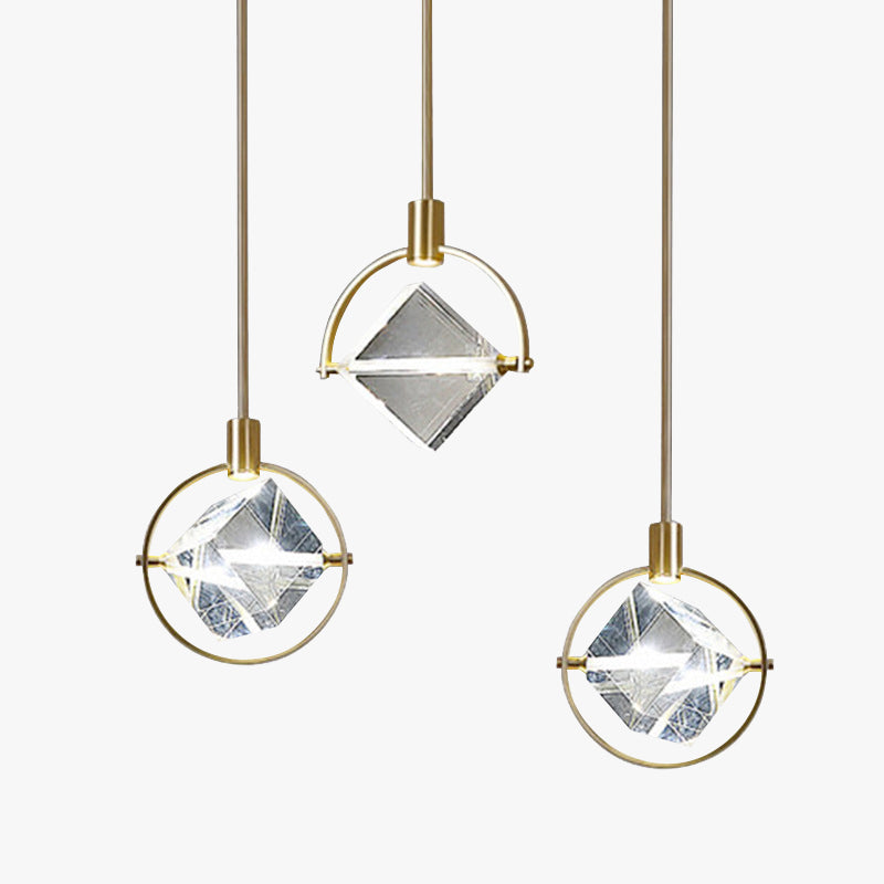 Kristy Moderna Bola/Cuadrada Metal/Cristal Lámpara Colgante Cobre