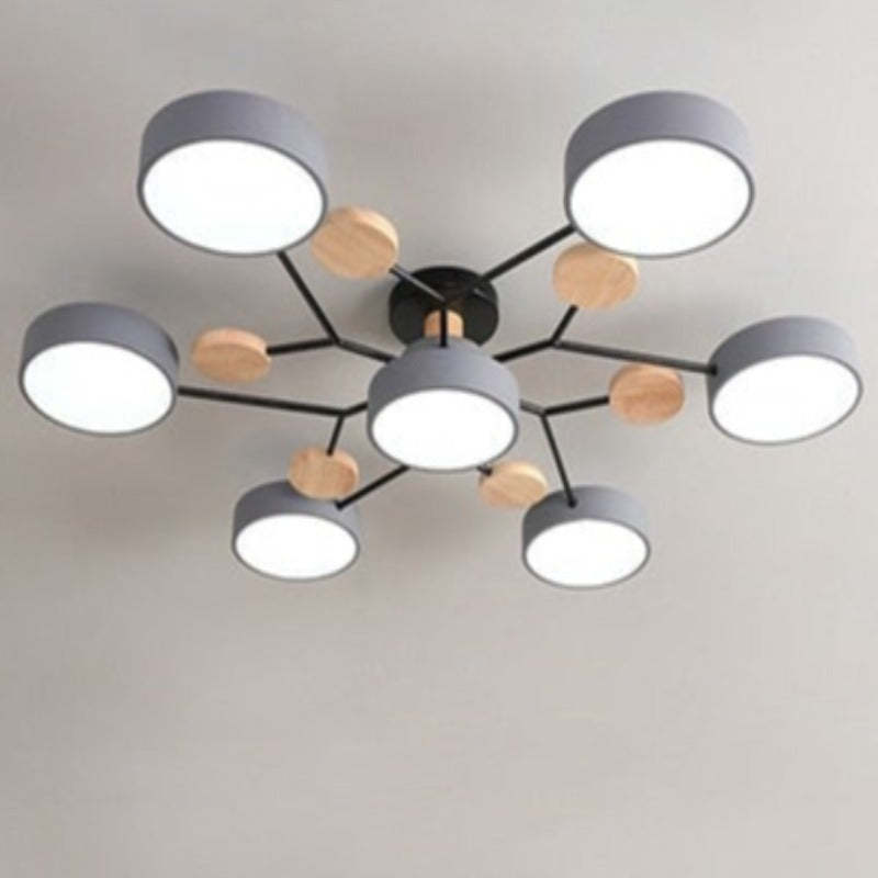 Muto Moderna Minimalista Redonda Metal/Acrílico Lámpara de Techo Blanco/Verde/Gris