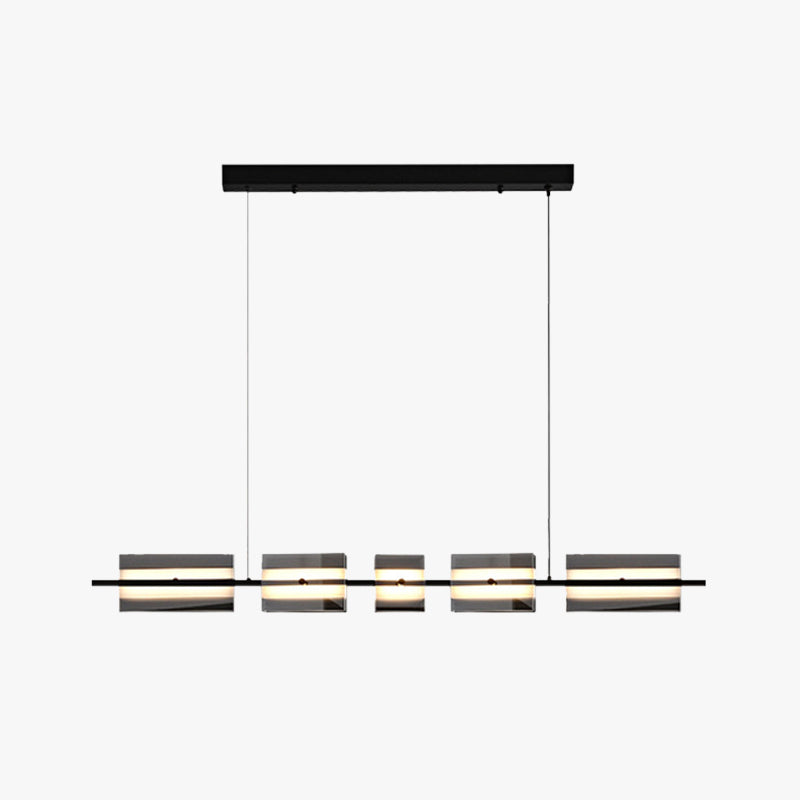 Arisha Moderna Lineal Metal/Vidrio lámpara Colgante Negra/Cobre