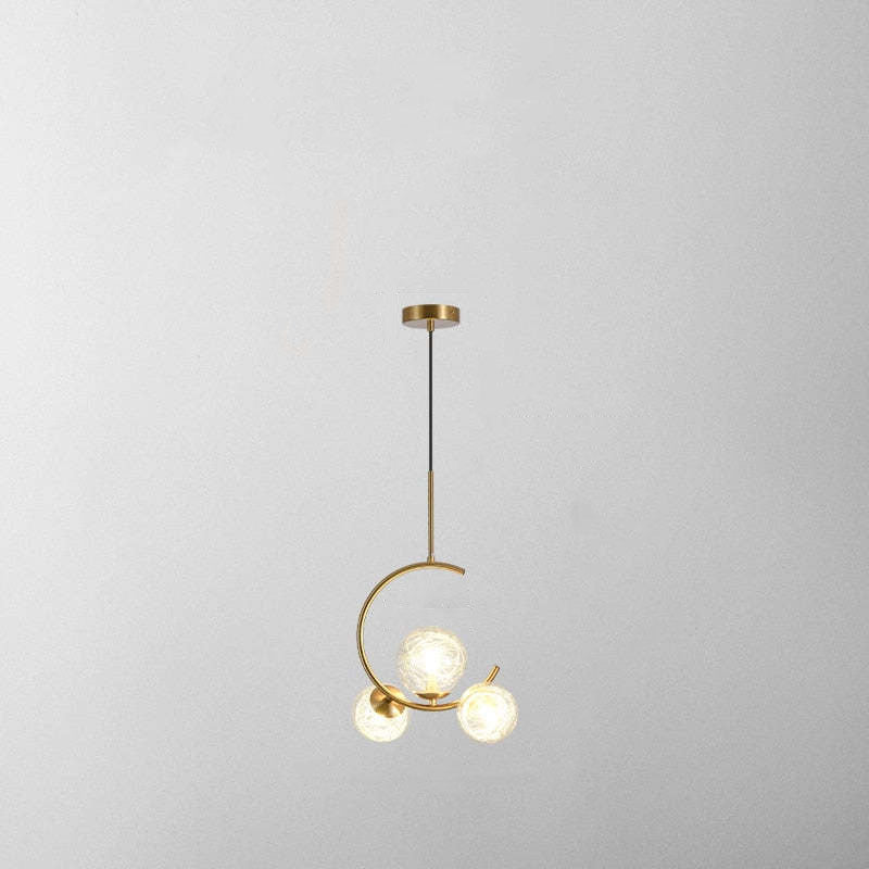 Valentina Moderna Globo Cristal Lámpara Colgante Dorada