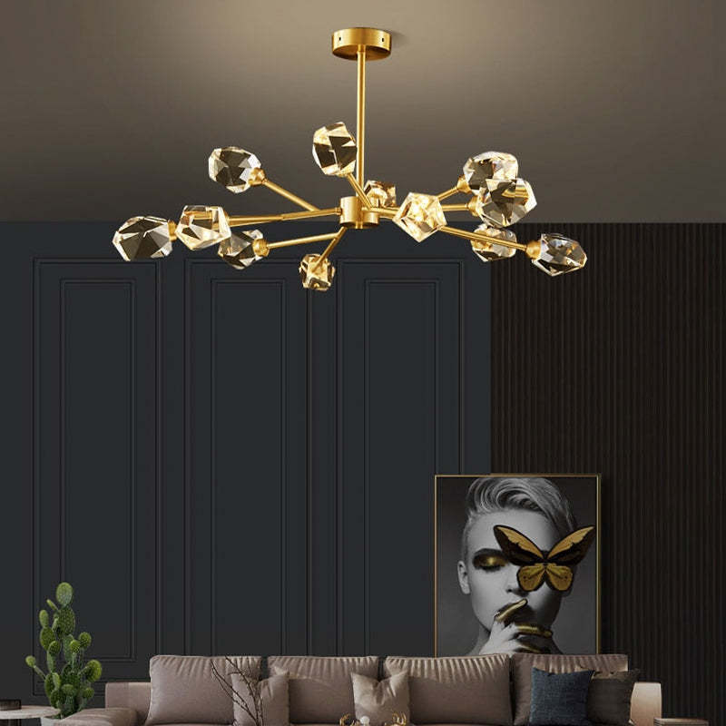 Kristy Moderno LED Lámpara Colgante Cobre/Cristal Dorada