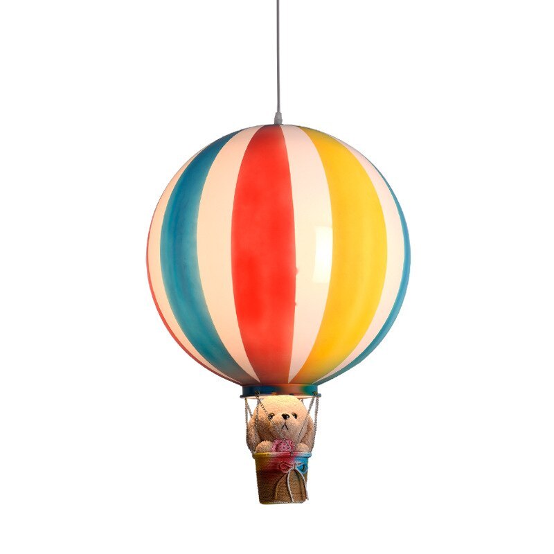 Nordic Moderna Infantil Globo Aerostático Acrílico Lámpara Colgante Azul/Rosa/Verde