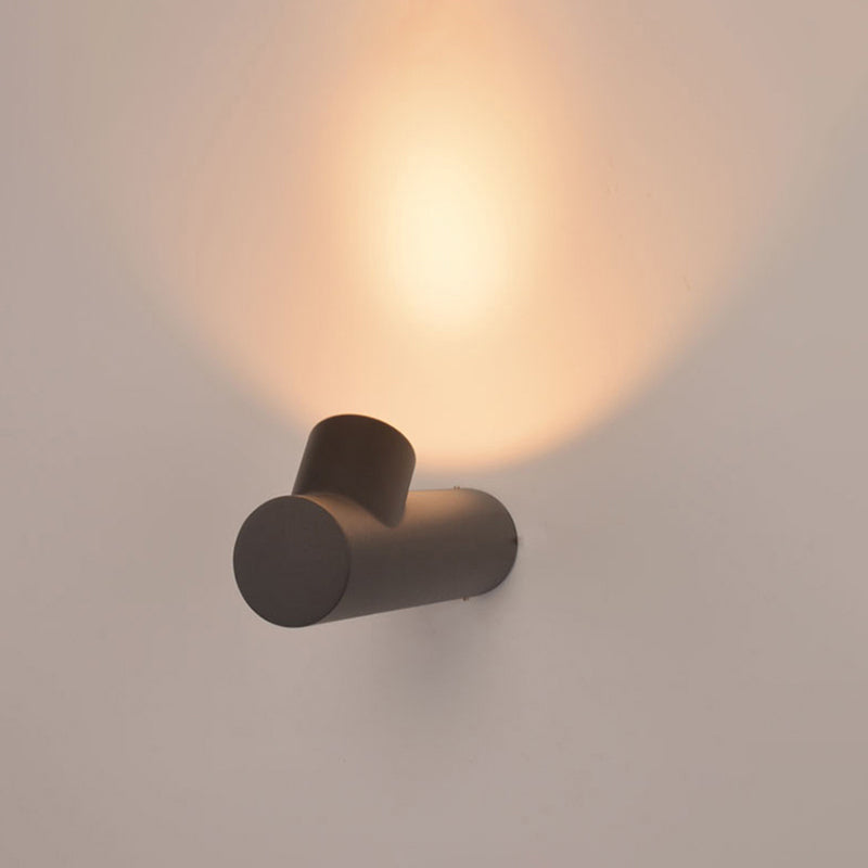 Ray Moderno Tubular Metal LED Aplique de Pared Exterior Negro/Blanco