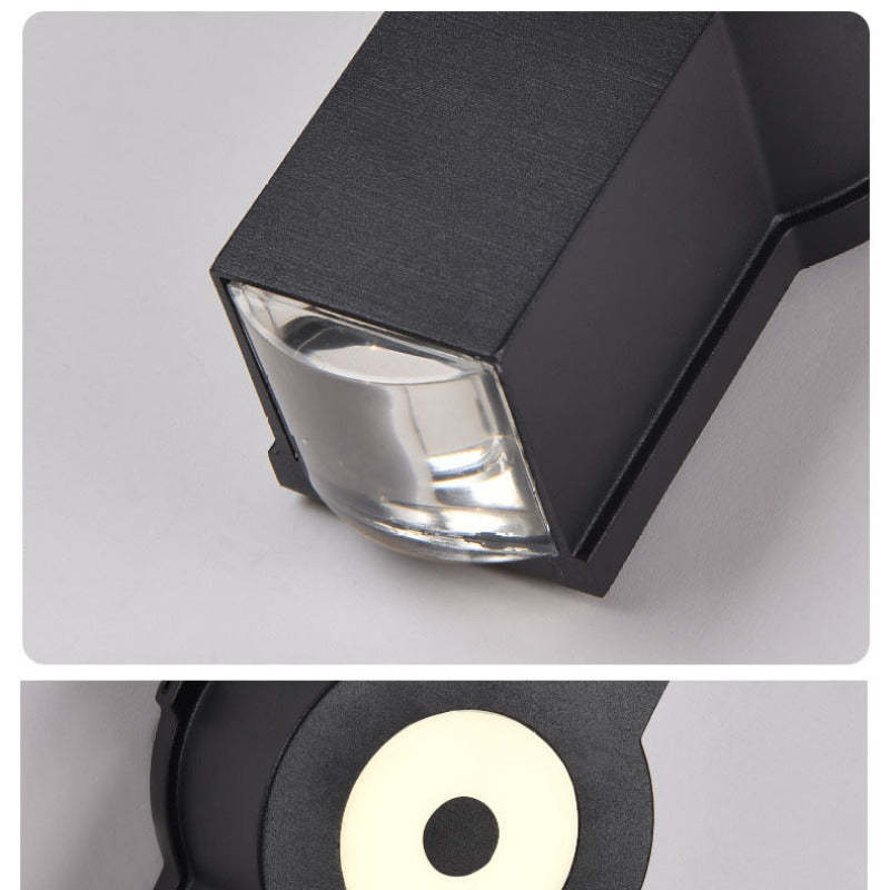Ray Industrial LED Geométrico Metal/Acrílico Aplique de Pared Negro