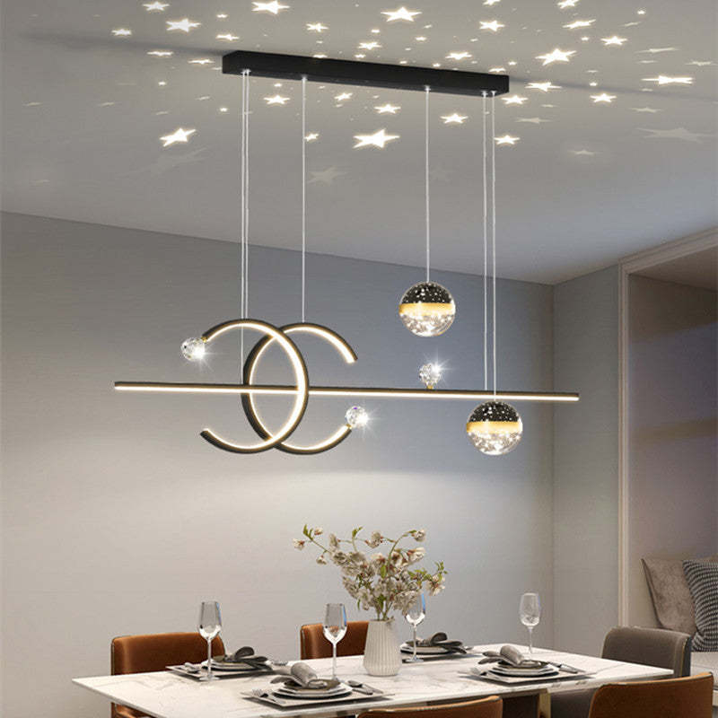 Arisha Lujo Decorativa Geométrica Metal/Cristal Lámpara Colgante Negra/Dorada