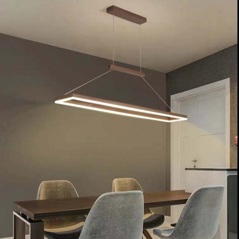 Edge Clásica Rectangular Metal Lámpara Colgante Café/Dorada