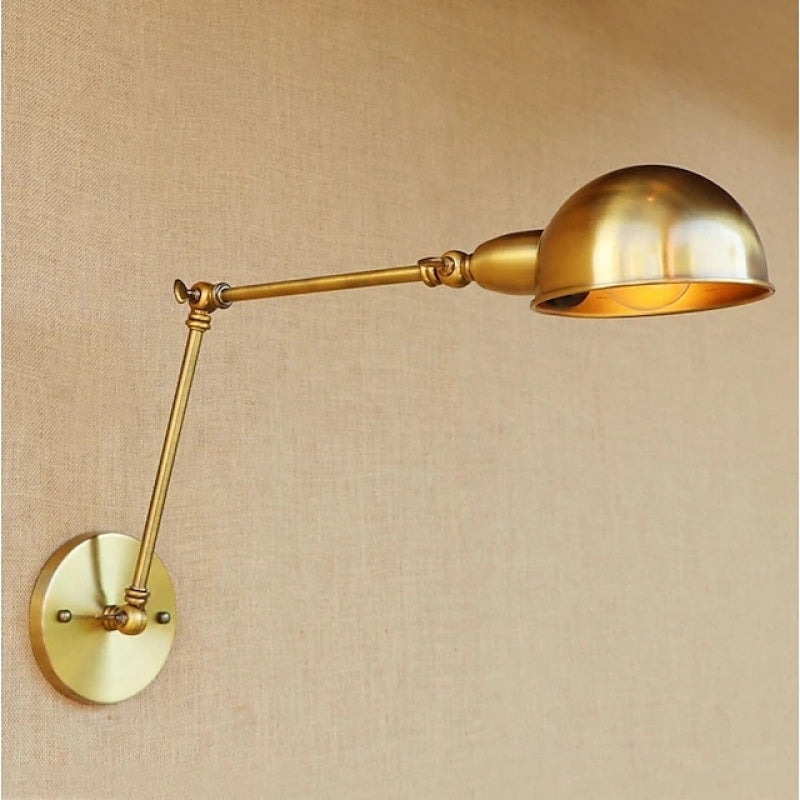 Epoch Vintage Industrial Semiesfera Aplique de Pared Bronce