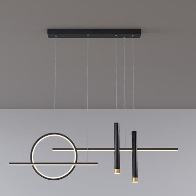 Arisha Moderna Geométrica Metal Lámpara Colgante Negra/Dorada