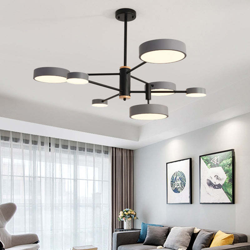 Sienna Moderna Bifurcado Metal/Madera Lámpara Colgante Dorada/Blanca/Gris