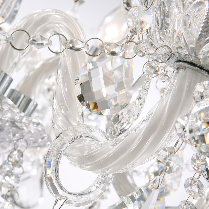 Silva Francés Cristal Metal Lámparas de Araña Salón Comedor