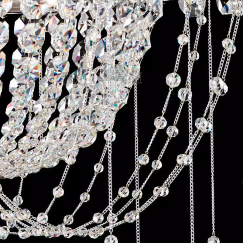 Kristy Italiano Metal Cristal Lámparas de Araña Salón Comedor