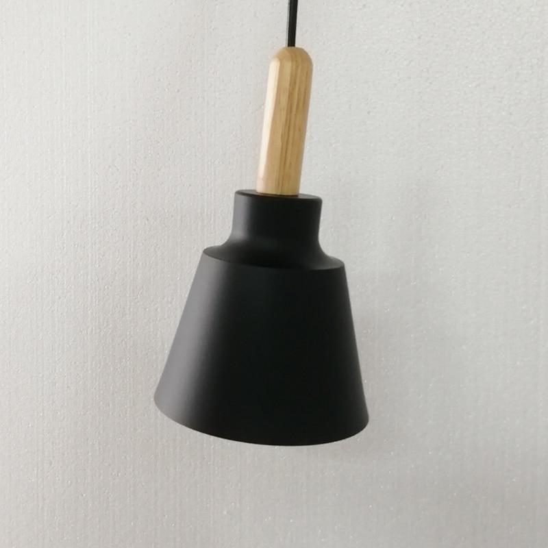 Arisha Minimalista Cónica Metal/Madera Lámpara Colgante Negra/Blanca