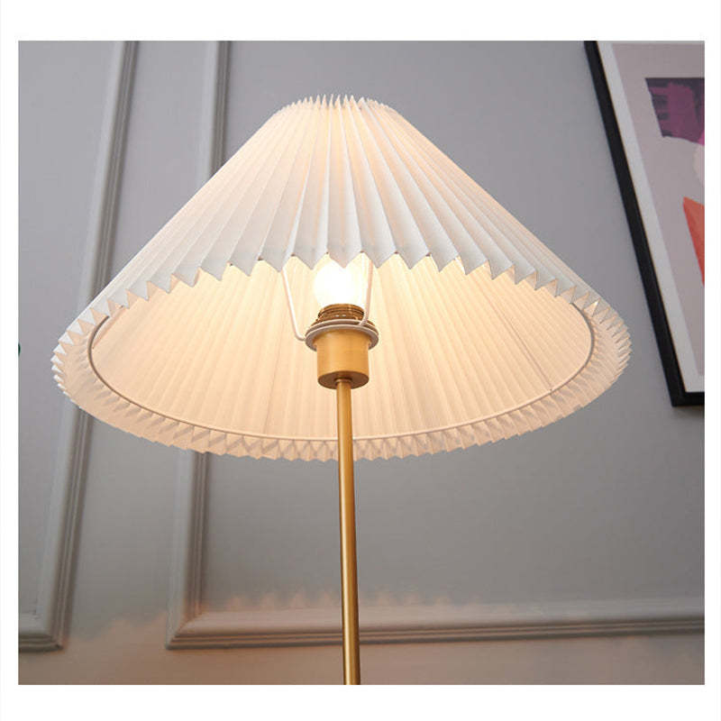 Muto Moderna Simple Metal/Tela Lámpara de Pie/Mesa, Nogal