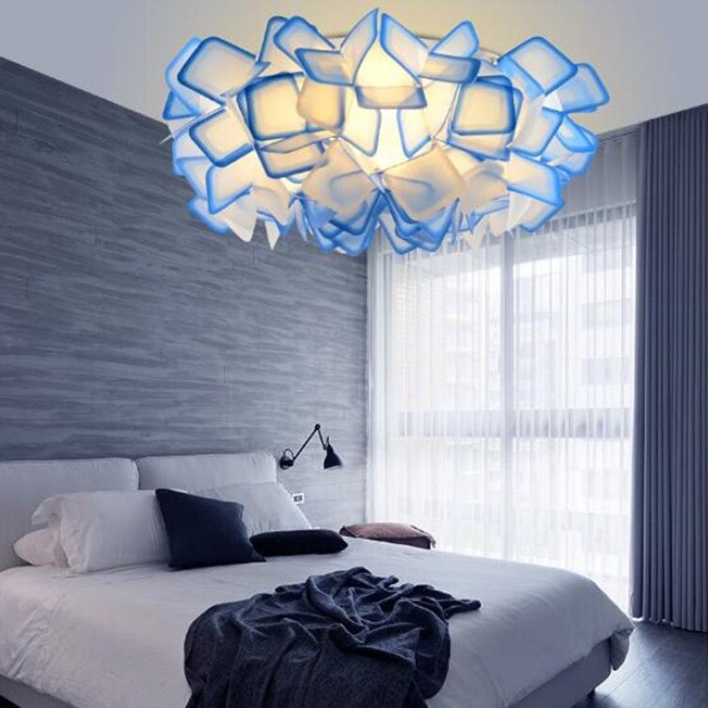 Arisha Moderna Decorativa Flor Metal/Acrílico Lámpara Colgante Negra/Azul/Colores