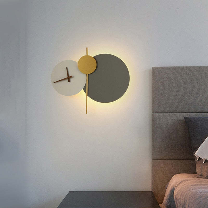 Nordic Redondo Reloj Aplique de Pared Blanco/Gris/Negro/Verde