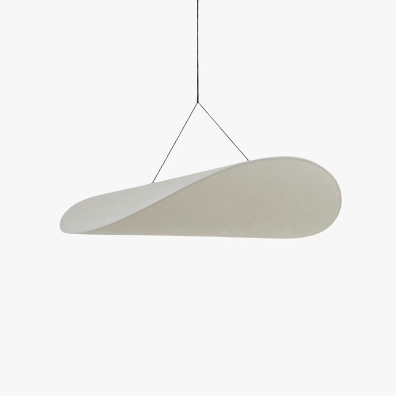 Ritta Simple Irregular Metal/Seda Lámpara Colgante Blanca