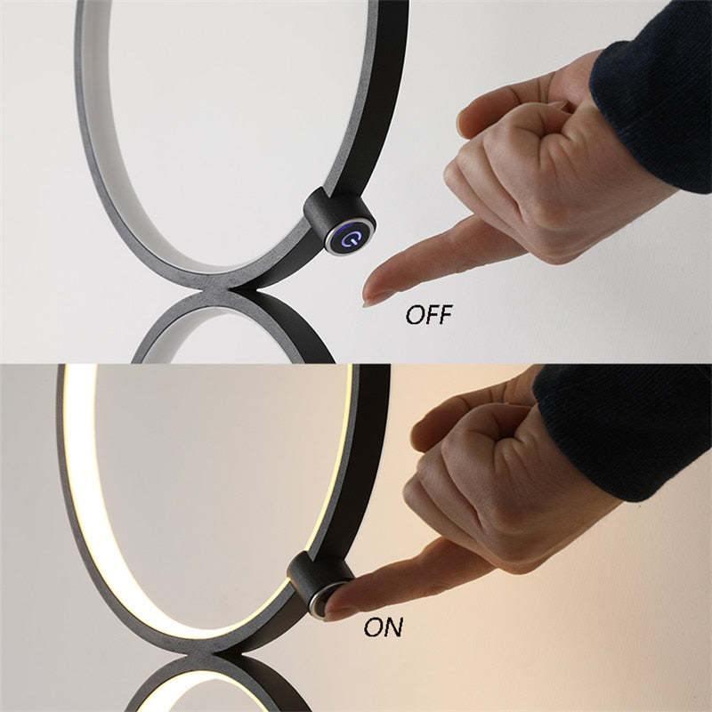 Arisha Moderna Geométrico Metal/Silicio LED Lámpara de Pie Negra/Blanca