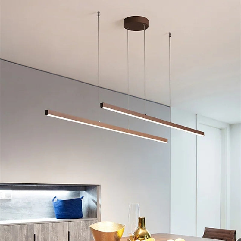 Edge Minimalista Lineal Metal Lámpara Colgante Marrón