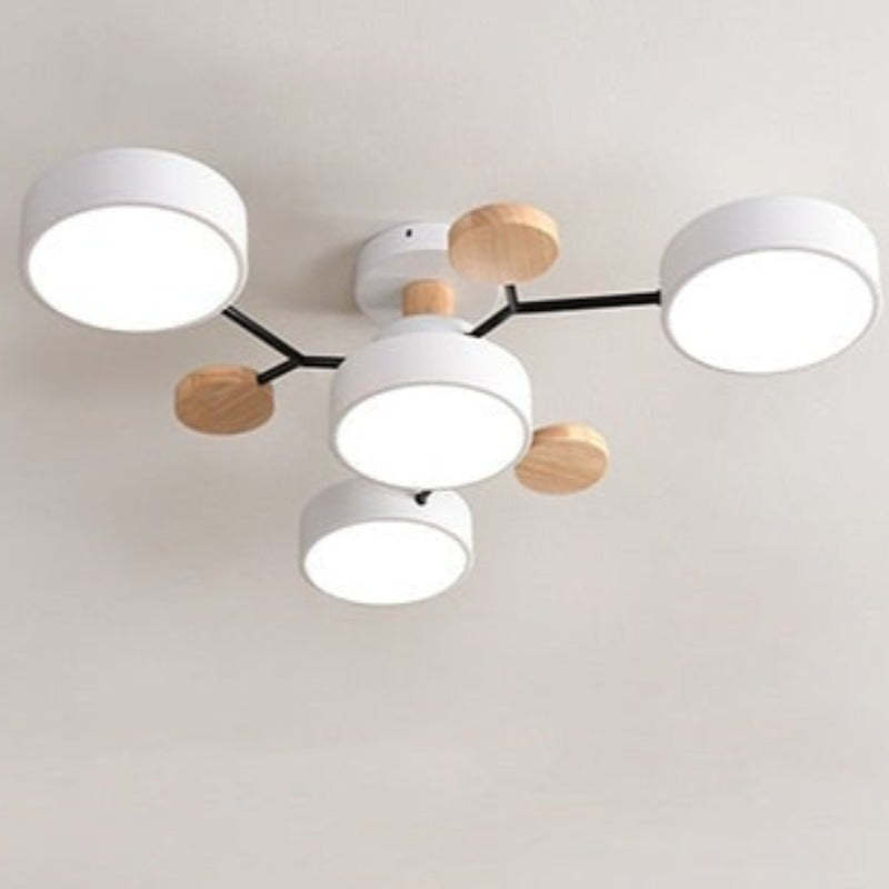 Muto Moderna Minimalista Redonda Metal/Acrílico Lámpara de Techo Blanco/Verde/Gris