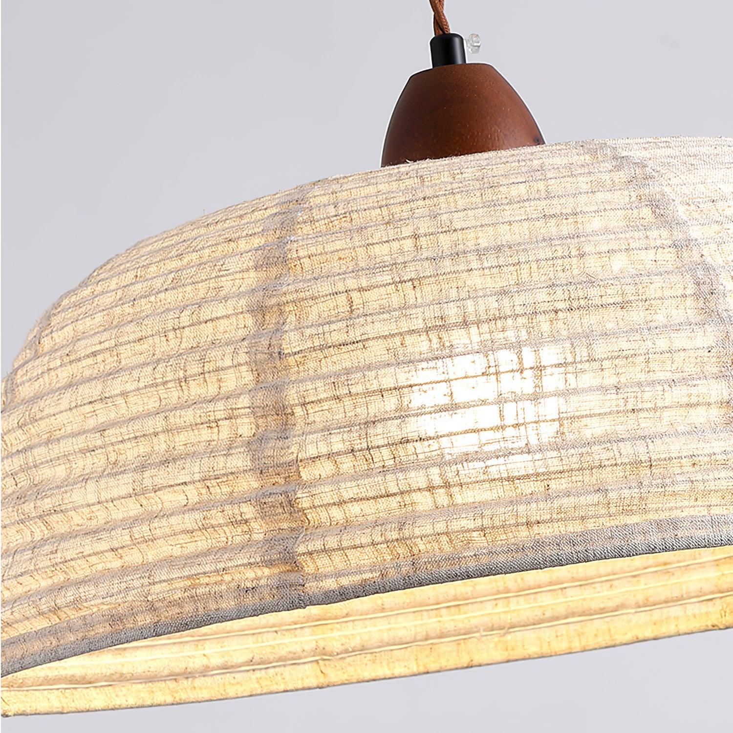 Ritta Retro Linterna Blanco Madera Tela Lámpara Colgante Estudio