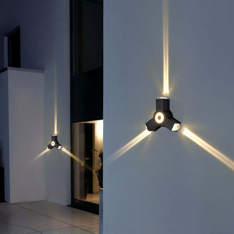 Ray Industrial LED Geométrico Metal/Acrílico Aplique de Pared Negro