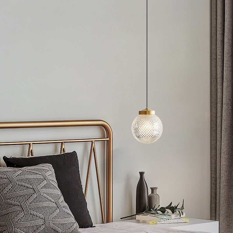 Modern Minimalista Arte Deco Esfera Metal Lámpara Colgante Oro