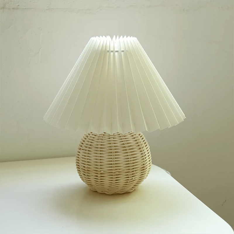 Arishawa Vintage Arisha/Tela Lámpara de Mesa Blanco/Beige
