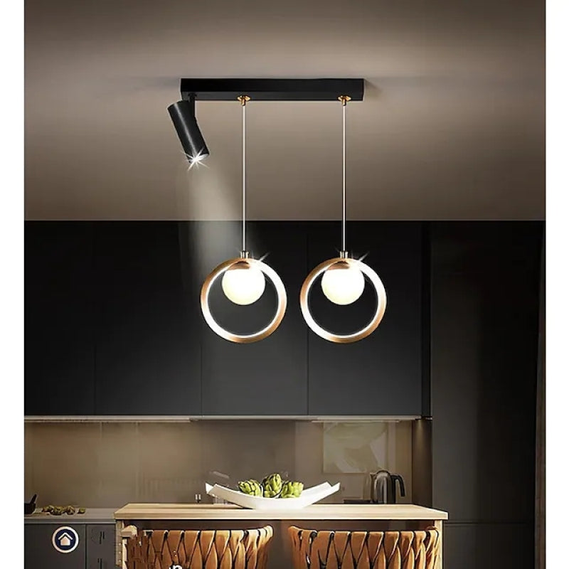 Arisha Moderna Multiple Globo Metal/Vidrio Lámpara Colgante Negra/Dorada