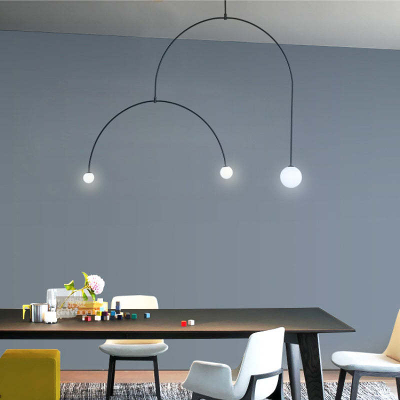 Avi Minimalista Lineal Metal Lámpara Colgante Negra