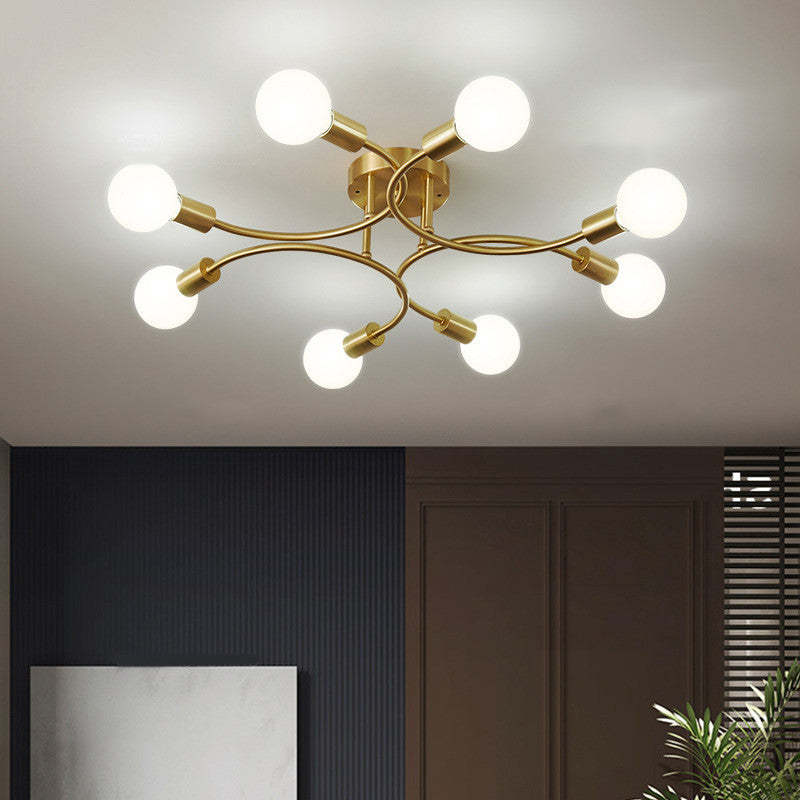 Arisha Moderna Bola Metal/Vidrio LED Lámpara de Techo Oro