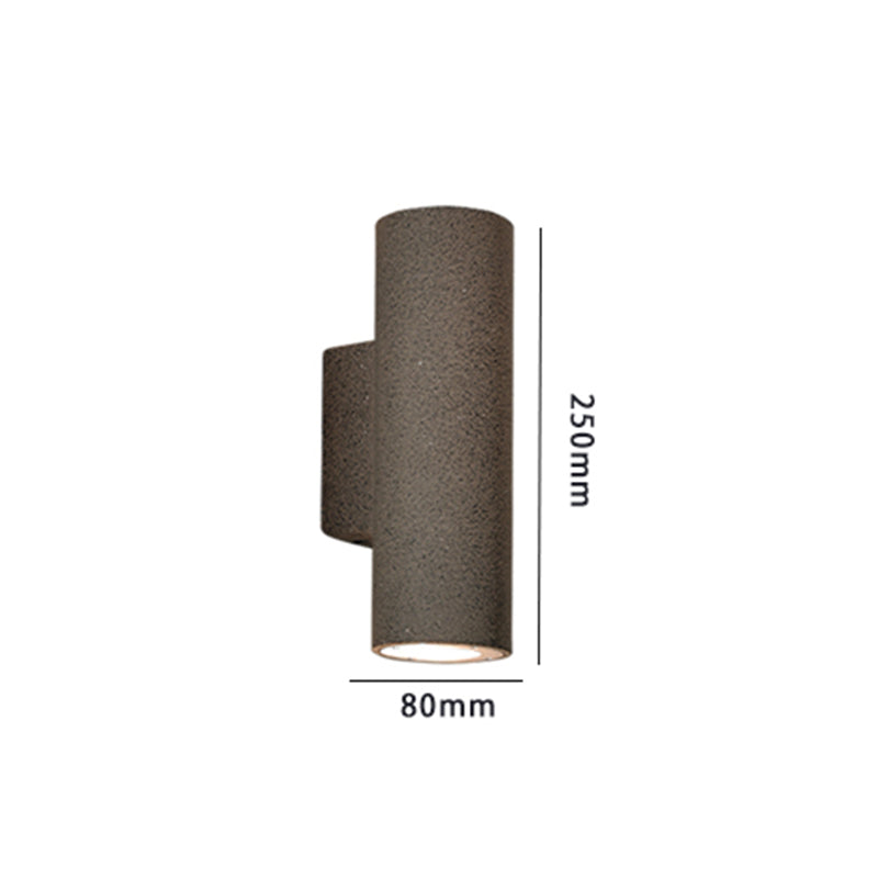 Ray Moderno Cilíndrico Cemento/Acrílico Aplique de Pared Exterior Negro/Blanco