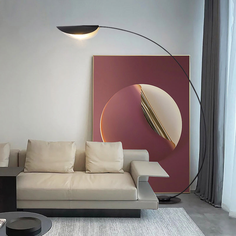 Edge Moderna Geométrica Metal LED Lámpara de Pie Negra