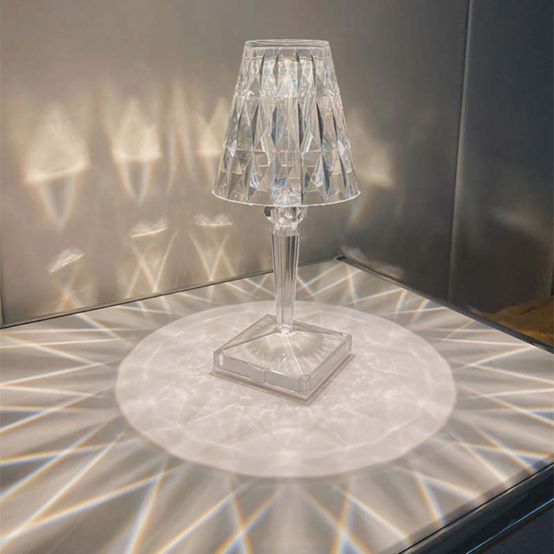 Kristy Moderna Minimalista Cristal Lámpara de Mesa Transparente
