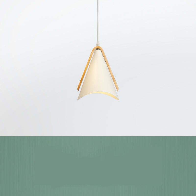 Nordic Moderna Cónico Metal/Madera Lámpara Colgante Blanco/Gris/Verde