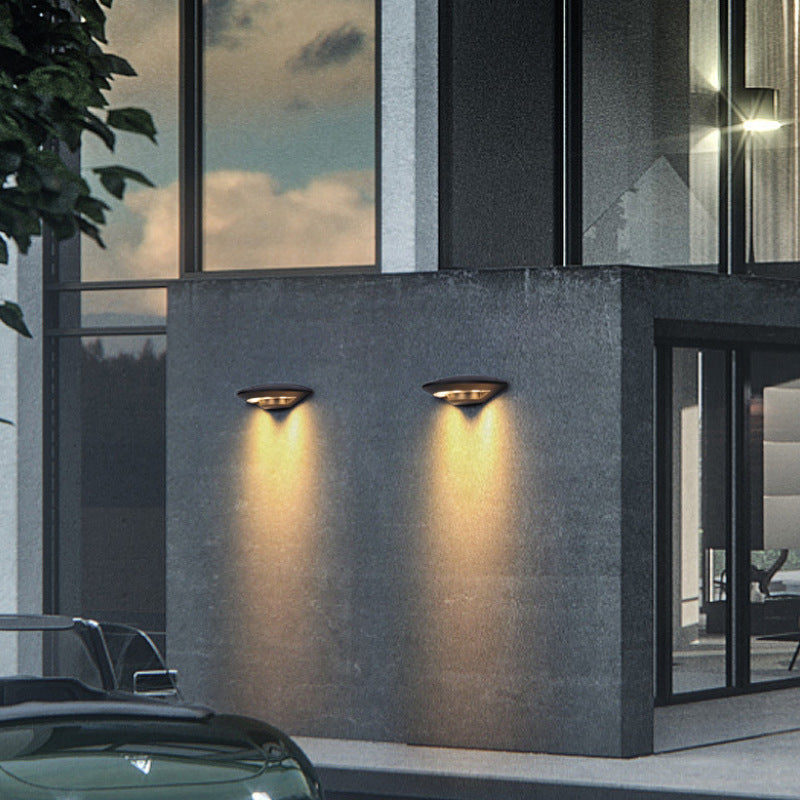 Orr Diseño Plato Metal Aplique de Pared Exterior Negro
