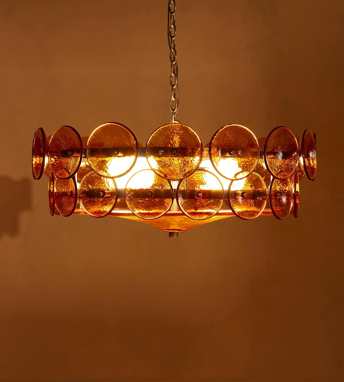 Aurora Chandelier Murano Glass Disc Vintage - Letslighting