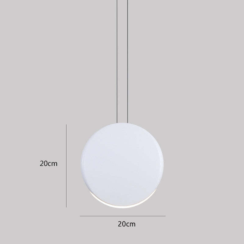 Arisha Minimalista Orbicular Metal Lámpara Colgante Blanca