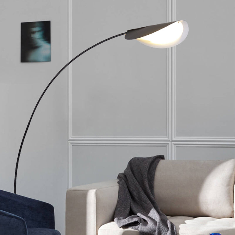 Edge Moderna Geométrica Metal LED Lámpara de Pie Negra