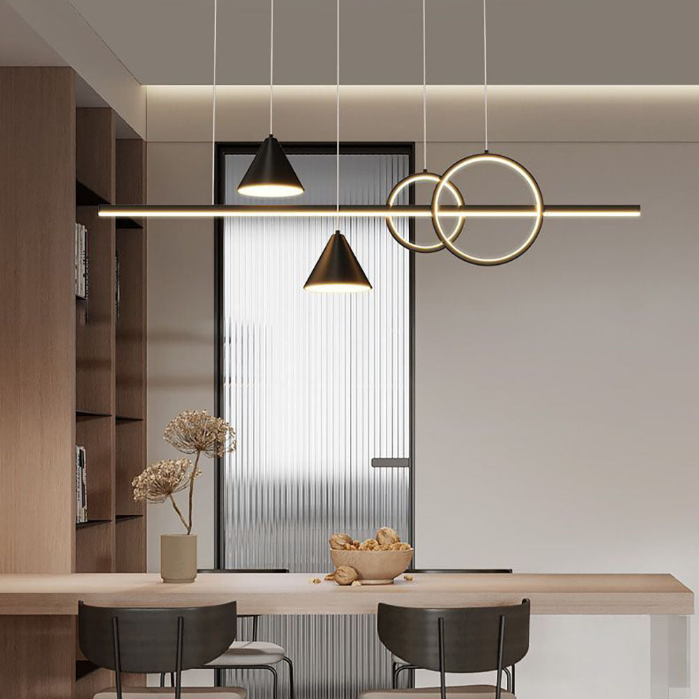 Arisha Contemporánea Geométrico Metal LED Lámpara colgante Blanco/Negro Salón