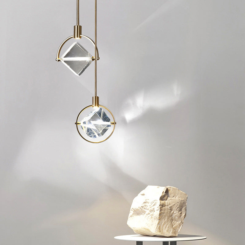 Kristy Moderna Bola/Cuadrada Metal/Cristal Lámpara Colgante Cobre