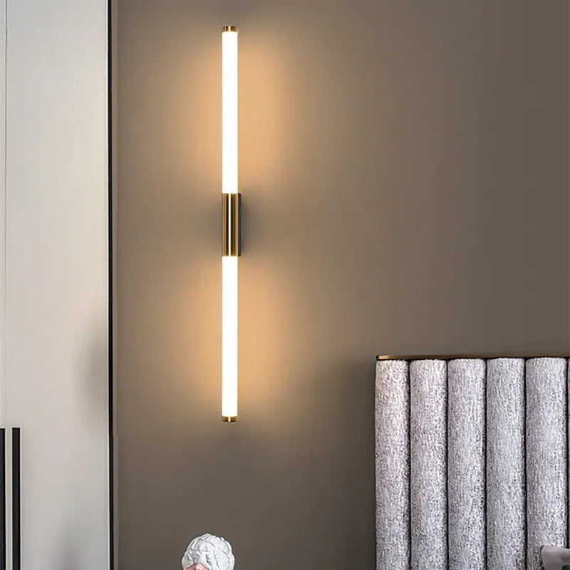 Arisha Minimalista Lineal Metal/Acrílico Aplique de Pared Blanco